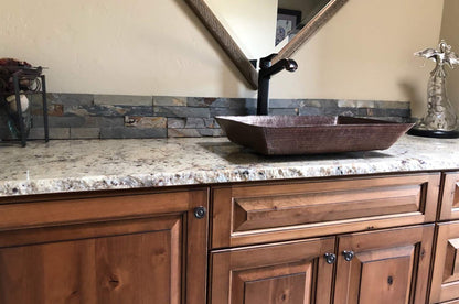 Premier Copper Products Rectangle 20 in. Hammered Copper Vessel Sink in Oil Rubbed Bronze VREC2014DB