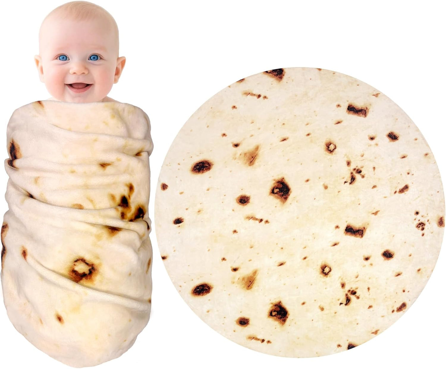 285 36 inch mermaker Burritos Tortilla Swaddle Blanket Baby for Toddler Newborn, GSM Soft Flannel Taco Wrap Blanket