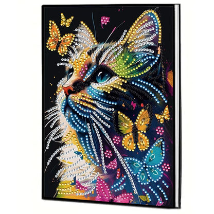 5D DIY Diamond Painting Notebook Art Kits for Adults Beginners Cover Leather Diamond Painting Sketchbook Flower Diamond Art Hardcover Dairy Book Festival Birthday Gift 8.26x5.7 in (Blue-04)