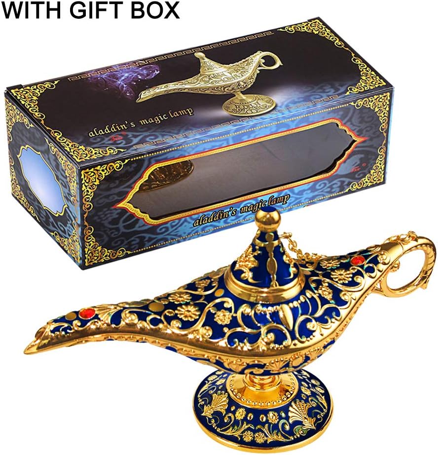 Vintage Legend Aladdin Lamp Magic Genie Wishing Light, Collectable Rare Classic Arabian Costume Props