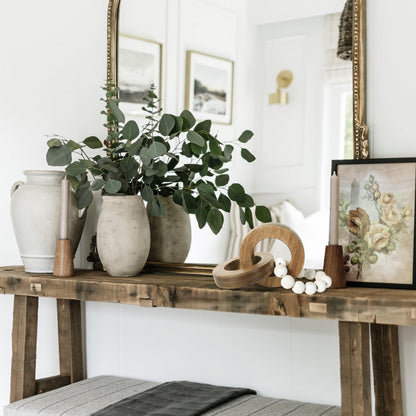 Oakrain Wood Chain Link Decor, Minimalist Handmade Carved Knot Décor Accents for Shelf Coffee Table, Natural Boho Farmhouse Rustic Home Decor, Best Housewarming Gifts (8.86 inch)