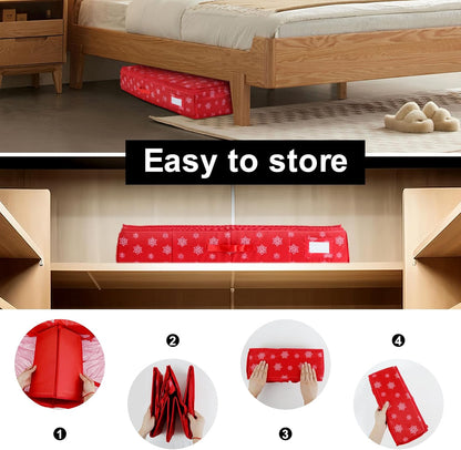 Christmas Wrapping Paper Storage Organizer, Heavy Duty Gift Wrap Bag with Pockets, Fits Holiday Accessories (Large)