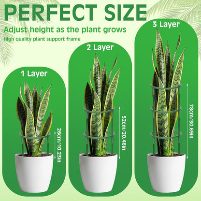 Skiennix Plant Support Stakes - 48 Pcs Half Round Indoor/Outdoor Garden Support with Clips for Climbing Plants