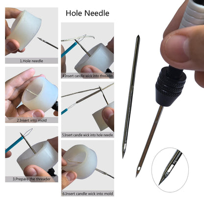 DiaWiew Candle Making Tools for Punching Holes and Inserting Wicks, Beginners Candle Making Kit for Adult Including Wick Needle for Candle Making, Perfect to Candle Molds with No Holes for Wicks