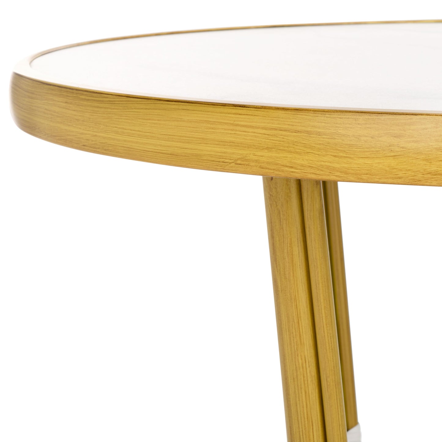 SAFAVIEH Outdoor Collection Pomona White/Bamboo Bistro Table (Fully Assembled)