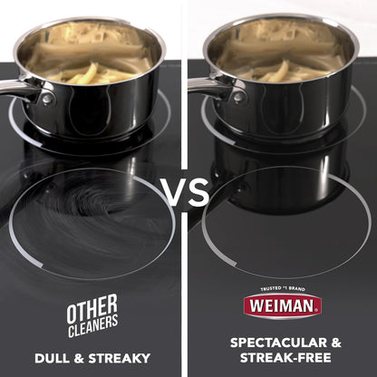 Weiman Ceramic and Glass Cooktop Cleaner - Heavy Duty Cleaner and Polish (10 Ounce Bottle and 3 Scrubbing Pads)
