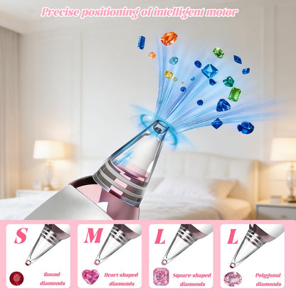 Electric Diamond Painting Pen, Cordless Vacuum Diamond Art Pen Low-Noise, Wax-Free, 3-Speed Adjustable, Rechargeable, Lightweight, Extra Tips - DIY Diamond Art Accessories Pens for Crafts Lovers