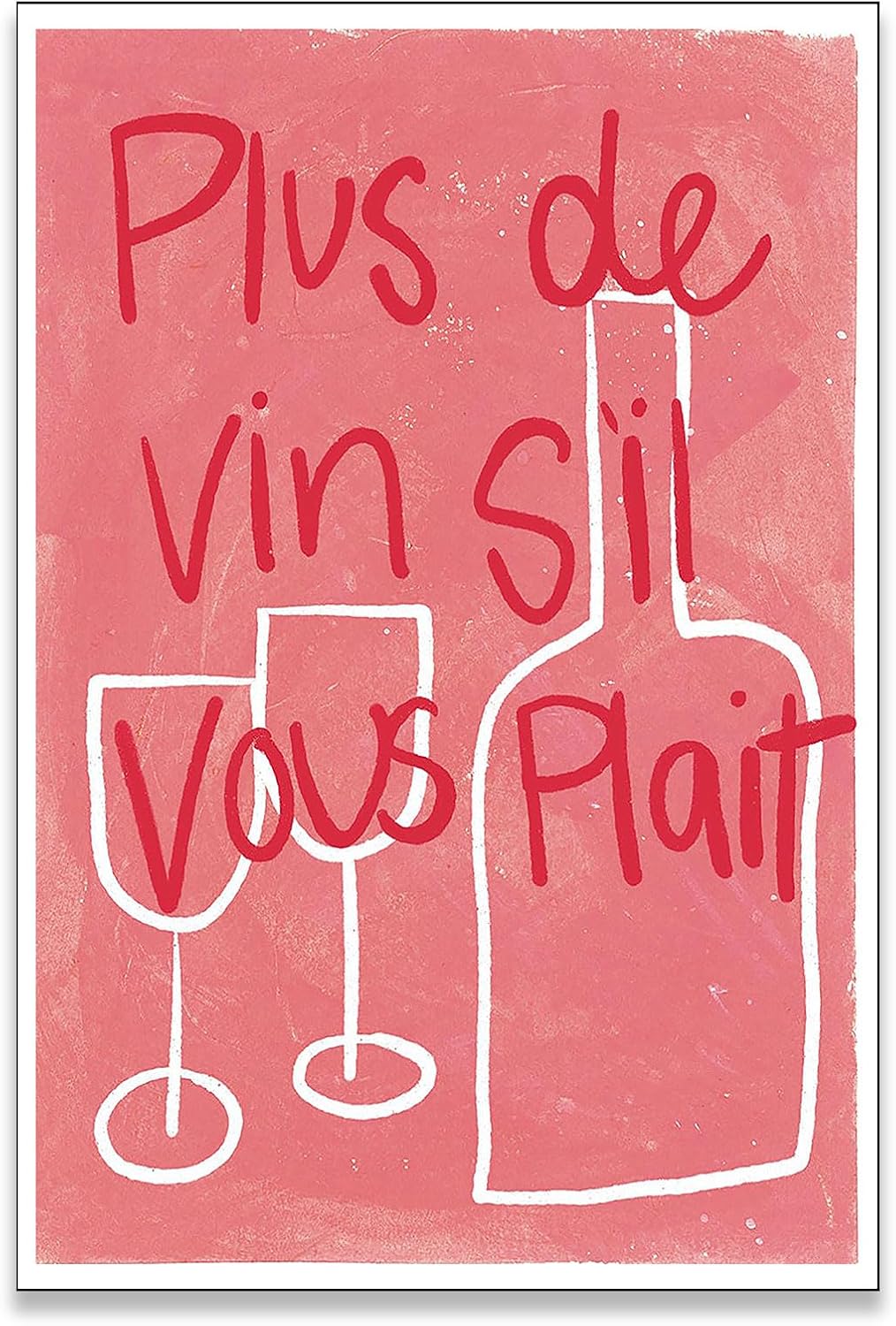 zphvaqd 24 36 Pink Canvas Wall Art Print Wine Pictures Feminist Posters French posterTrendy Teen Girl Funky Home Decor