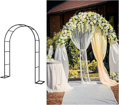 Metal Wedding Garden Arch Background Frame for Indoor and Outdoor Party Decorations (Black W1.4M*H2.3meters)