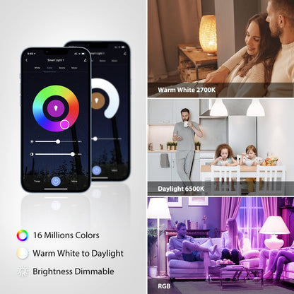 LVWIT Smart Light Bulbs Alexa, BR30 100W Equivalent, E26 Smart LED, Work with Google Assistant, Smart Life App, Tuya App, Dimmable 1300 Lumens RGB Color Changing Bulb (13W), No Hub Required, 4-Pack