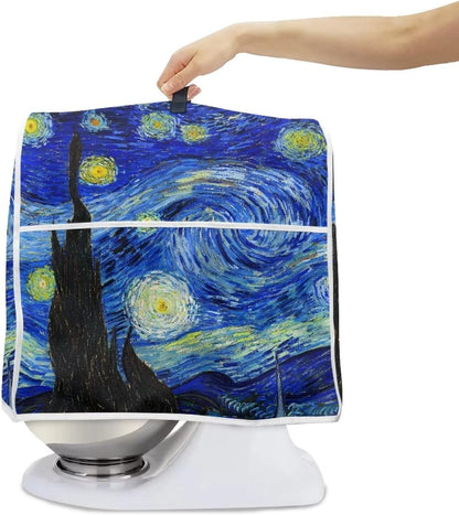 Starry Night Stand Mixer Cover for Kitchen Aid 4.5-5 Quarts, Washable Dust Cover with Handle and Pocket for Small