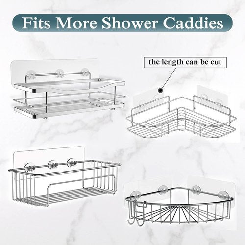 EAGMAK Transparent Shower Caddy - No Drilling Adhesive Soap Holder | 2 Pack Bathroom & Kitchen Storage
