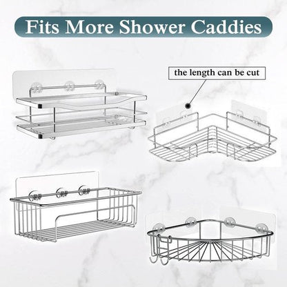 EAGMAK Transparent Shower Caddy - No Drilling Adhesive Soap Holder | 2 Pack Bathroom & Kitchen Storage