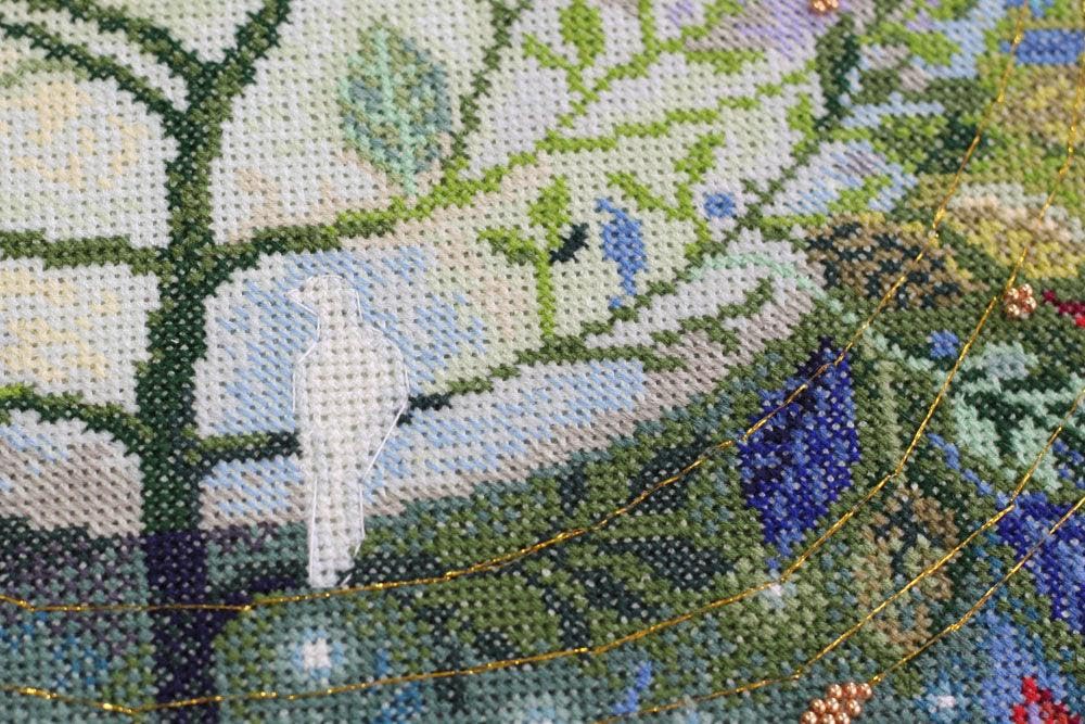 Wizardi Cross-Stitch kit - World Tree. Beginner Embroidery Kit for Adults. Cross-Stitch Supplies. Needle, Canvas, Scheme, Floss and Floss Organizer Kit. AH-049 Abris Art