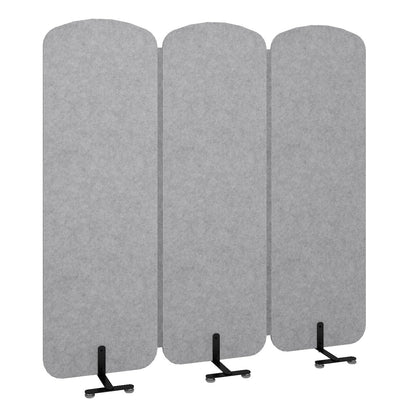 Natwind 3-Panel Office Room Divider, 73.2 x 71 inches Portable Office Partition, Freestanding Folding Privacy Wall for Cubicle & Temporary Indoor Space Separation (Grey)