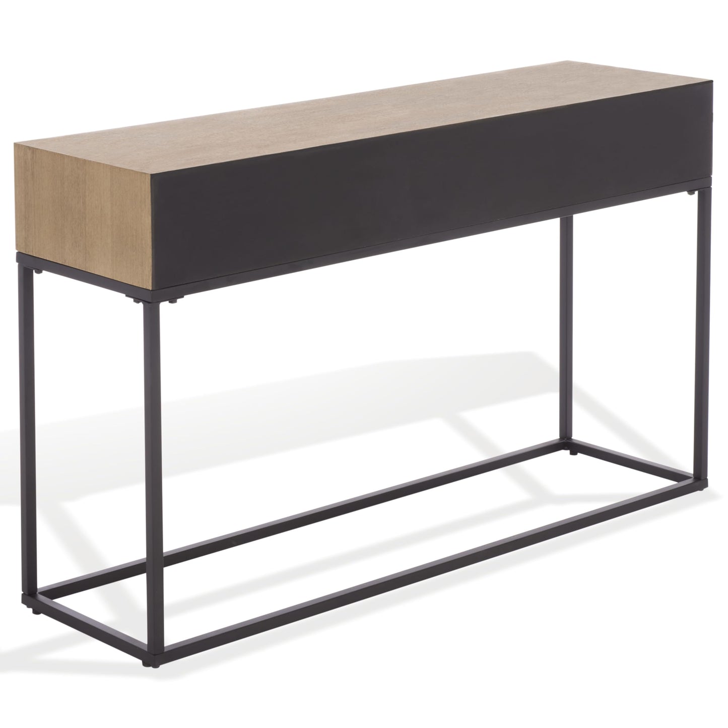SAFAVIEH Couture Collection - Sherriandra Natural & Black Metal Console Table with 2 Drawers, Modern Accent (SFV3010A)