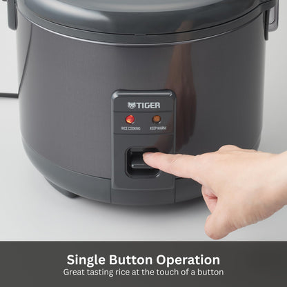 Tiger JNP-S15U-KY 8 Cup Capacity White Rice Cooker with Non-Stick Inner Pot, Retractable Power Cord, and Keep Warm up to 12 hours (Obsidian Black)