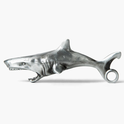 Shark Bottle Opener for Men – Funny Great White Shark Metal Beer Cap Tool – Novelty Coastal Beach Ocean Gift for Father's Day, Christmas Stocking Stuffer, Birthday, Groomsmen – 3.65" x 1.93"