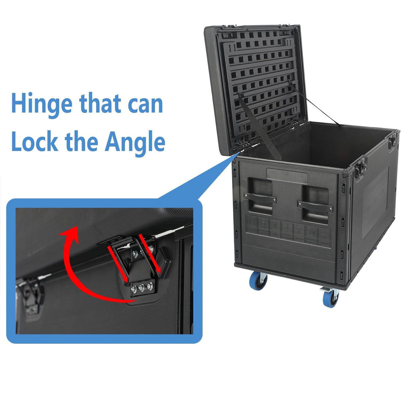 ECGOIOE Cable Trunk Road Case with Wheels 44" x 22" x 24" Professional Stackable Heavy Duty ATA Rolling Road Case for DJ Equipment Storage Transport Touring with Casters