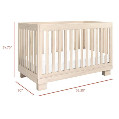 Babyletto Modo 3-in-1 Baby Crib Convertible to Toddler Bed & Daybed - Includes Toddler Conversion Kit - GREENGUARD Gold Certified - 100% Solid Wood Crib for Baby, 4 Adjustable Heights - Washed Natural
