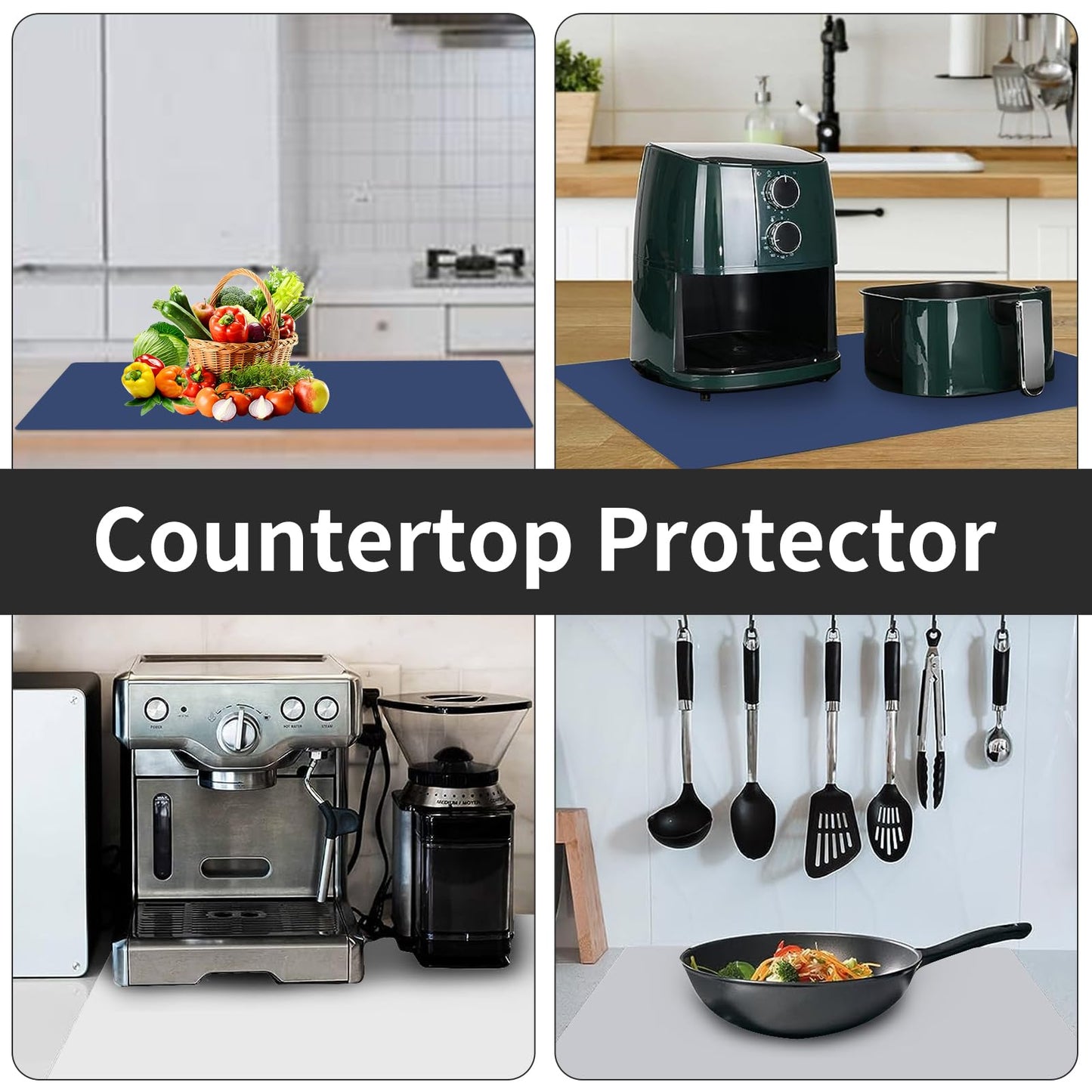 Super Large Silicone Mat, 120"x24"(305cmx60cm) Silicone Mats for Kitchen Counter, Non-slip Heat Resistant Mat,Thicken Kitchen Counter Mat, Waterproof Countertop Protector for Craft (Semitransparent)