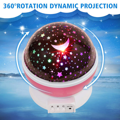 Night Light for Kids, Kids Night Light Nebula 360 Degree Rotation - 4 LED Bulbs 12 Light Color Star Projector Changing with USB Cable, Romantic Gifts for Men Women Children