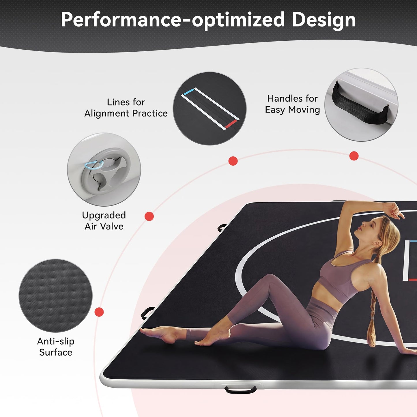 Fnova Inflatable Wrestling Mat 10x10 FT x 4 IN, PVC Portable Wrestling Mats for Home, 4" Thick Jiu Jitsu Mats with Circles for Wrestling, Martial Arts, Jitsu, BJJ, Boxing, MMA, Judo Indoor Outdoor Use