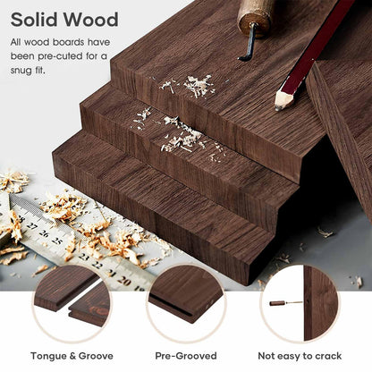 ROYMELO 36x80 inch Sliding Barn Wood Door Slab with 6.6ft Hardware Kit and Handle, Coffee, K Shape, Simple DIY Assembly