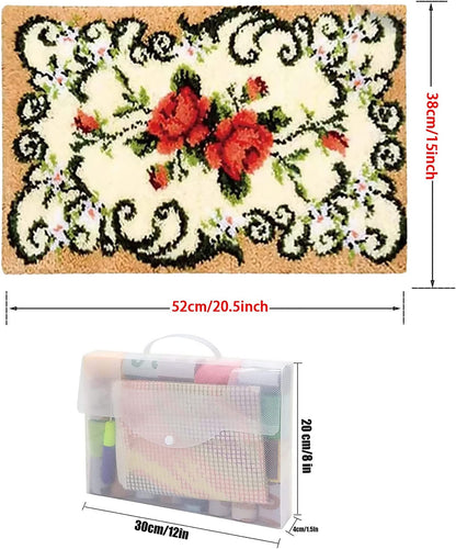 ZFFLYH Latch Hook Kits for Adults Kids, DIY Rug Tapestry Crochet Yarn Kits Crafts Mat Cushion Embroidery Arts with Printed Canvas for Home Decor Festival Gift,3 Mushrooms