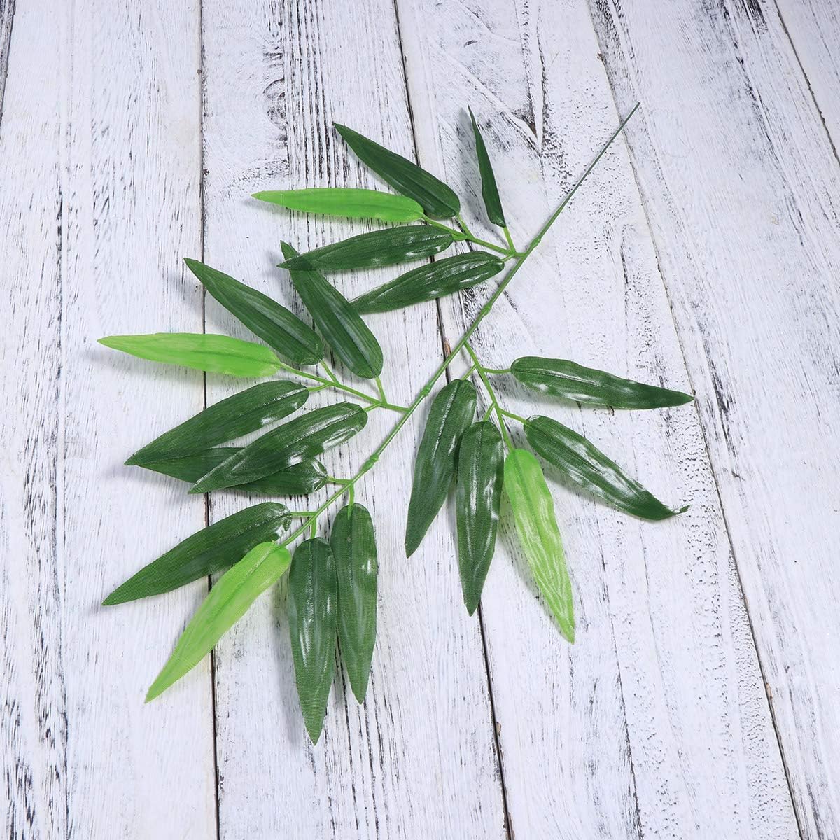 50pcs Artificial Green Bamboo Leaves for Home Hotel Office Decoration (Fake Green Plants)