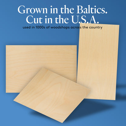 3 mm Baltic Birch Plywood 1/8 x 9 x 12 Inch, Box of 45 B/BB Grade Craft Wood, Stronger Than Basswood Sheets, for Laser, CNC Cutting and Wood Burning, by Woodpeckers