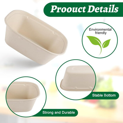 Enjamyo 50 Pack 50 OZ Large Paper Bowls with Lids,Heavy Duty Disposable Bowls Bulk,Compostable Paper Take Out Food Containers for Hot/Cold Use,Leakproof,Microwave Safe