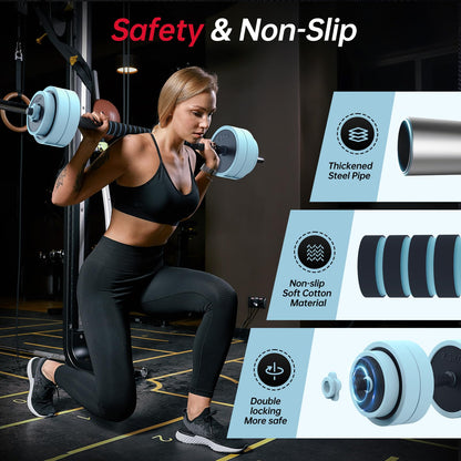 PASYOU Adjustable Dumbbells Sets, 4 in 1 Free Weight Set with Connector, Workout Weights Dumbbells Set Used as Barbell Kettlebell Push up Stand Ab Roller for Workout Gym Home Fitness