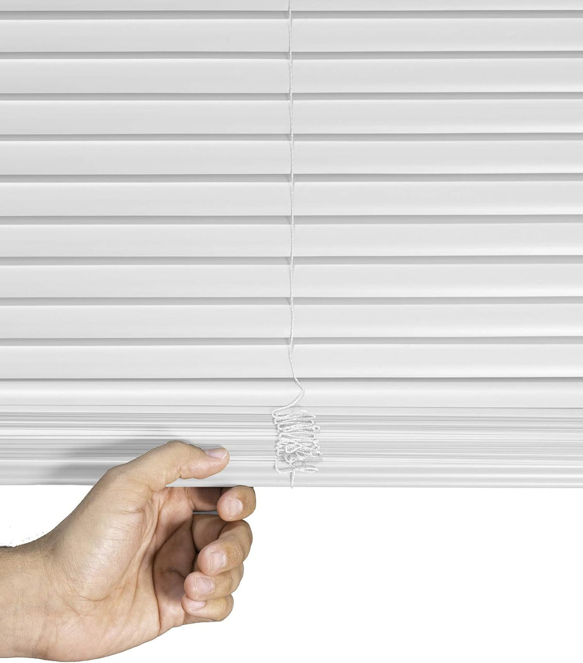 CHICOLOGY Mini Blinds for Windows, Horizontal Gloss White Shades, 23"W X 36"H