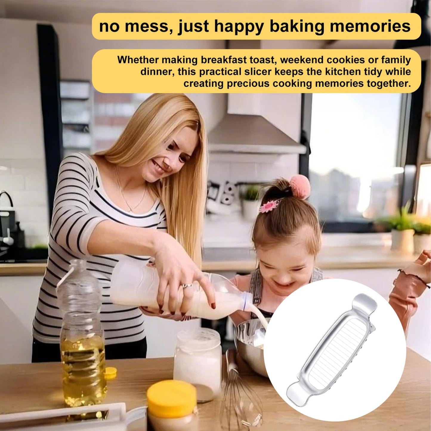 Butter Slicer Cutter & Cheese Cutter–Multi-Use Kitchen Tool for Evenly Slicing Butter Blocks, Cheeses, Eggs & Soft Fruits–Non-Stick，Compact & Portable for Home, BBQ, Camping（2 PACK)