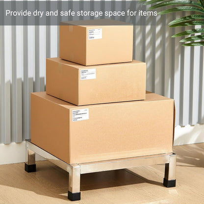 Zepkouel 4 Pack Dunnage Rack,15.7"X11.8"X3.5" Stainless Steel Dunnage Racks,Kitchen Basement Garage Storage Racks,1000 lbs Capacity (4)