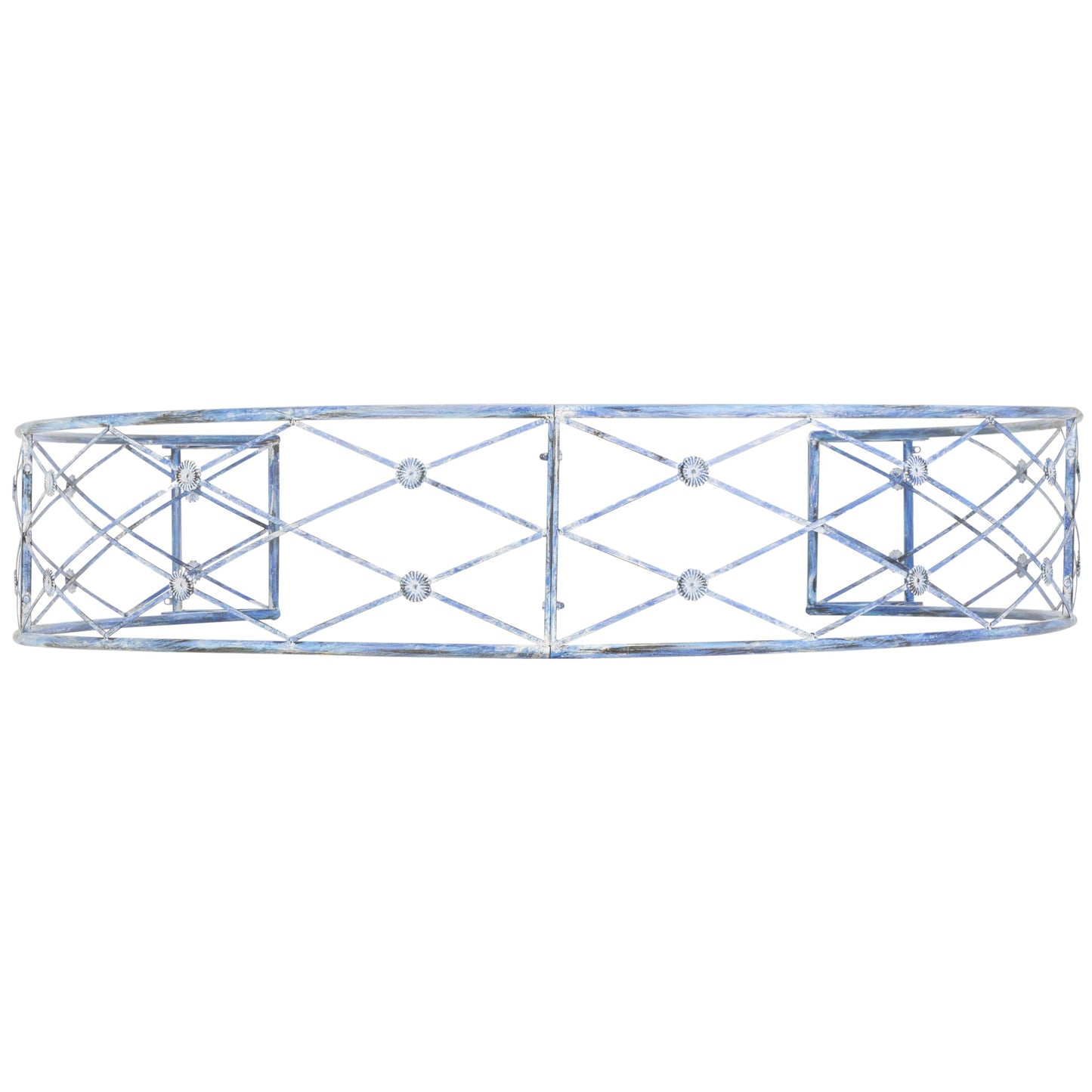 SAFAVIEH Outdoor - Mizell Iron Moon Gateway Garden Arbor - Mossy Blue Iron Metal - Architectural Circular Gateway Design - Ideal for Garden, Yard, Patio, Entryway, 80" W x 17" D x 83.4" H (PAT5036C)