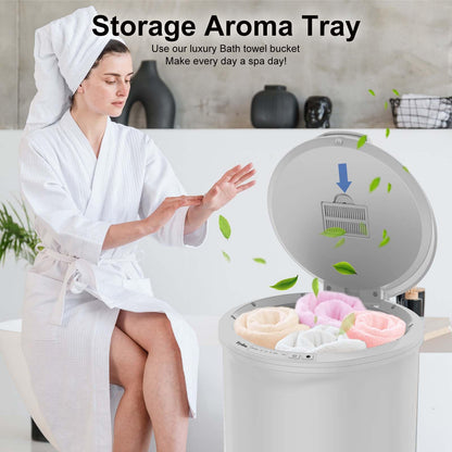 Ultra Large Capacity Towel Warmer Bucket, Rapid Heating with Timer, One-Button Digital Display Control, Safety Lock, Gifts for Him & Her, Auto Shut-Off, Fits 2 Large, Blankets, Bathrobes, PJ's