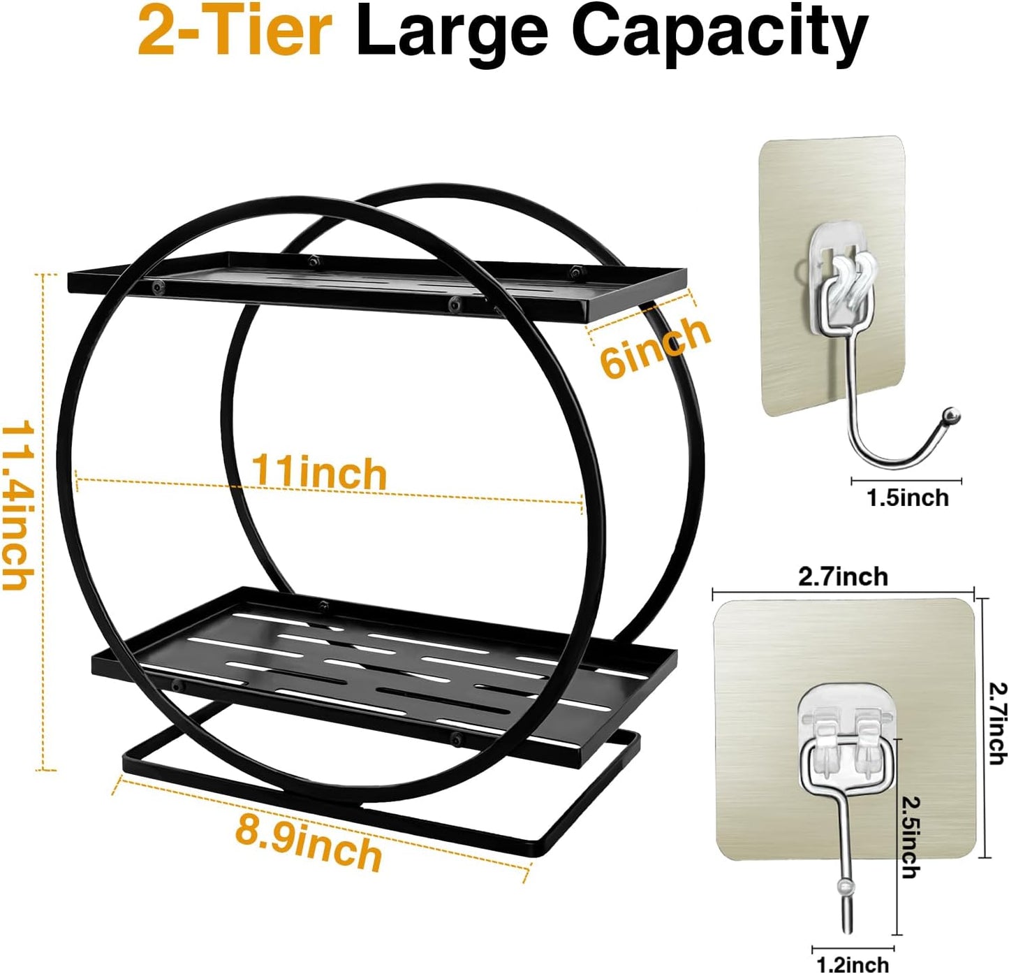 Bathroom Vanity Organizer, Black Perfume Organizer for Dresser, 2 Tier Cosmetic Display Tray for Bathroom Counter