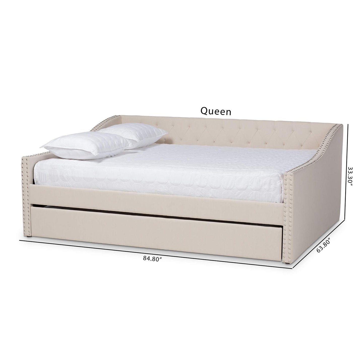 Baxton Studio Daybed, Queen, Beige