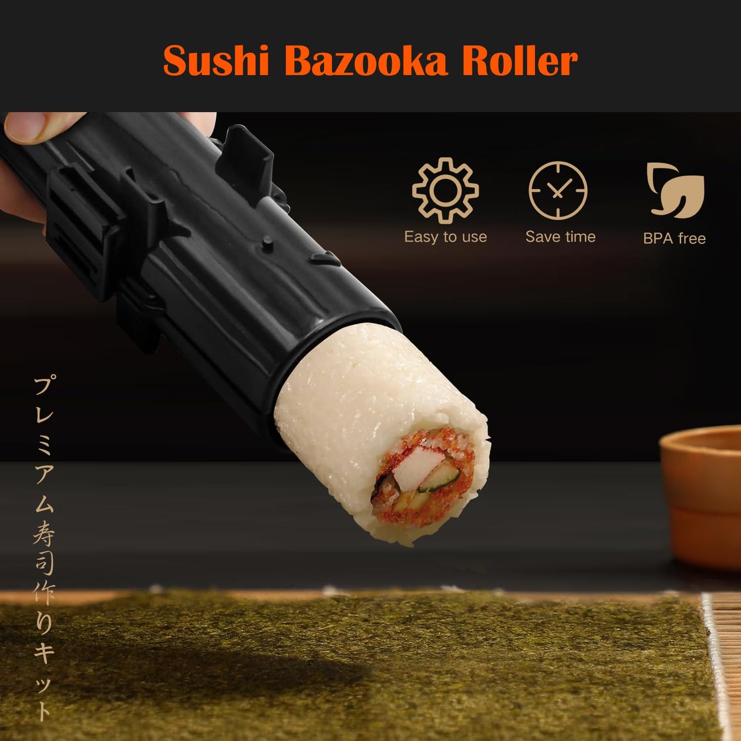 SmileTools Sushi Making Kit, 30 in 1 Sushi Kit with Sushi Roller, Sushi Maker Bazooka, Triangle Onigiri Mold, Musubi Press Mold, Rice Ball Mold & More