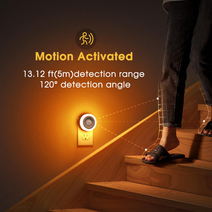 Briignite Motion Sensor Night Light, 4 Pack, Night Lights Plug into Wall, Auto On/Off Motion Activation Nightlight, Energy-Saving 0.6W LED, Daylight White, Ideal for Kids, Bedroom, Bathroom