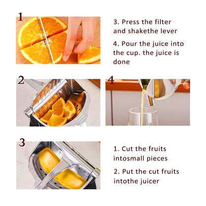 Manual Juicer, Hand Juicer Squeezer, Lemon Squeezer, Fresh Fruit Juice Extractor, Ergonomic Grip & Easy To Clean – Ideal For Fruits (Orange, Pomegranate, Lime, Grapefruit) | Home Kitchen Must-Have