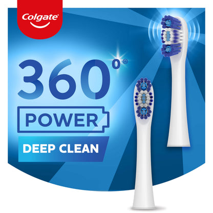 Colgate 360 Floss Tip Sonic Powered Battery Toothbrush Refill Pack - 2ct