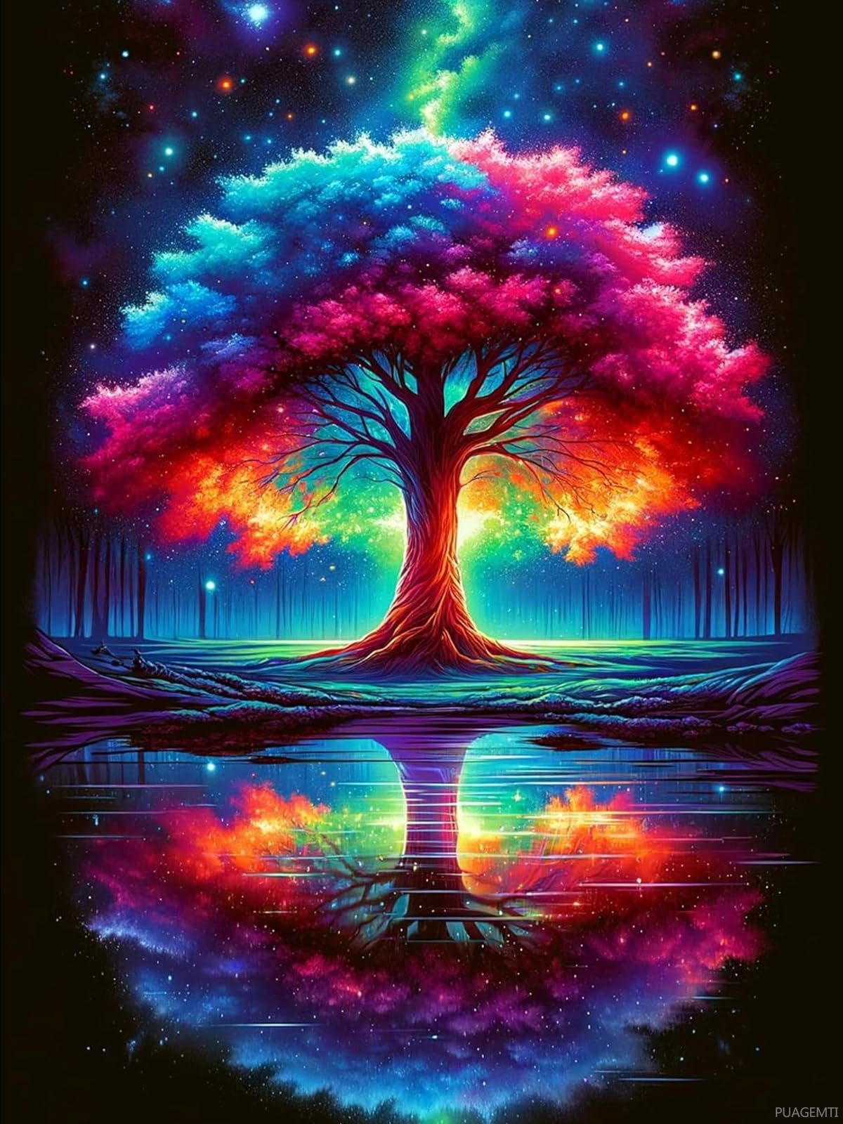 PUAGEMTI Diamond Art Kits for Adults, Tree of Life Diamond Painting Dots for Adults Beginners DIY Round Full Drill Gem Art Kit for Home Leisure and Decoration 12x16 Inch