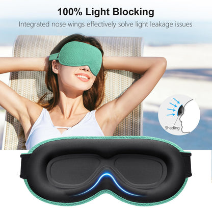 Gritin 100% Blackout Sleep Eye Mask for Women Men, Zero Pressure Sleeping Mask - Ergonomic Design 3D Cutout Eye Movement and Eyelash Friendly Night Blindfold, Ultra Soft Comfortable for Sleeping