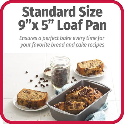 GoodCook Nonstick Loaf Pan - Heavy-Duty Steel Bakeware with Easy-Clean Coating | 9 x 5-Inch, Gray