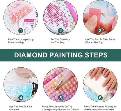 mrpwnle 4 Pack Cow Diamond Art Kits for Adults - DIY Cute Animals Diamond Painting Kits for Adults Beginner, Simple 5D Full Drill Diamond Art Dots Gem Art Kit for Home Wall Decor 12x12inch