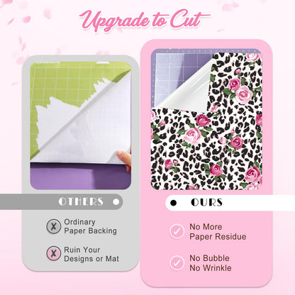 Tintnut Red Rose Permanent Adhesive Vinyl - 10 Sheets 12"x10" Rose-Themed Self-Adhesive Vinyl for Cutting Machine, Waterproof Vinyl for DIY Personalized Gifts & Craft Projects