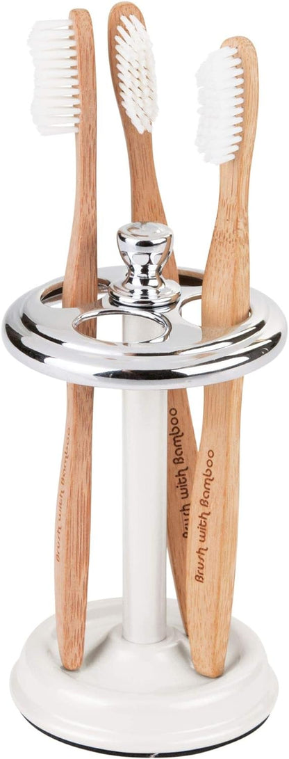 iDesign Metal Toothbrush Holder - Bathroom Cup for Organization, The York Collection - 3.25" x 3.25" x 5.75"